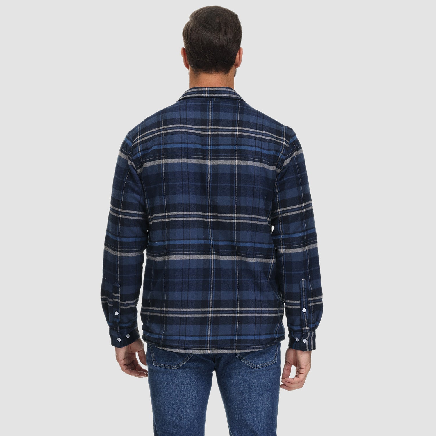 Men's Flannel Shirt Jacket - Fleece Lined Cotton Winter Coat