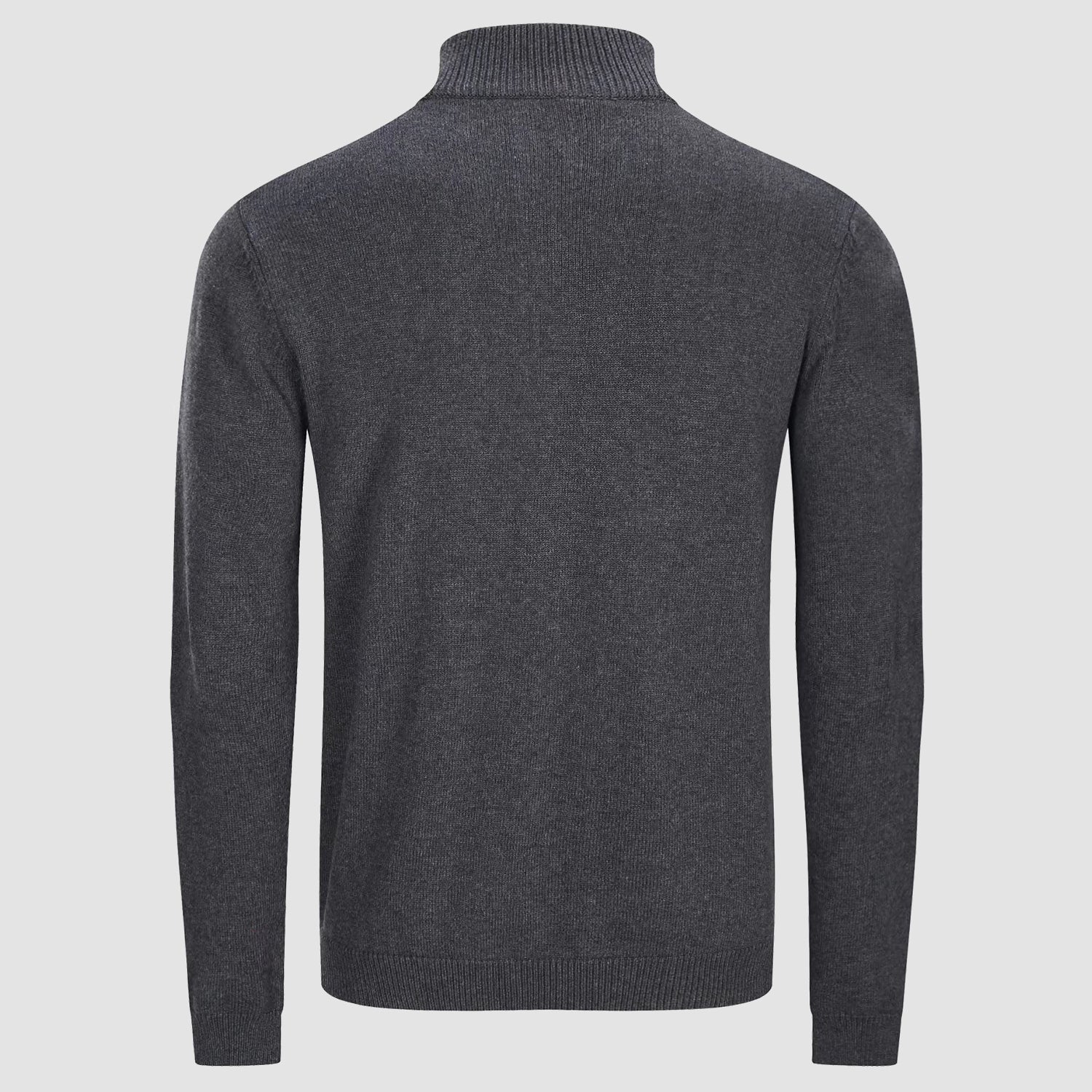 Men's Knitted Turtleneck Sweater - 1/4 Zip Pullover