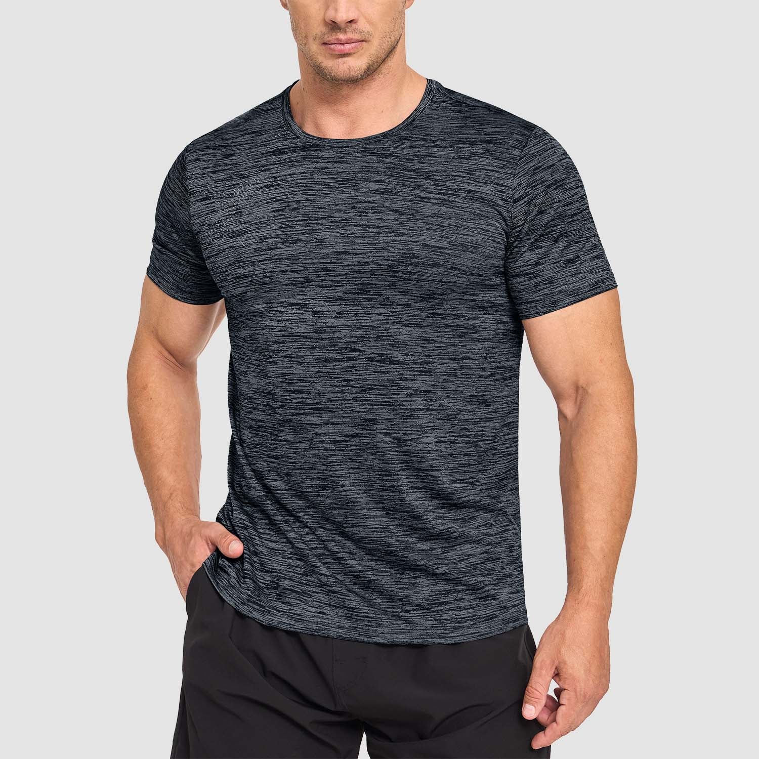 Men's Quick-Dry Athletic T-Shirt Short Sleeve Crew Neck