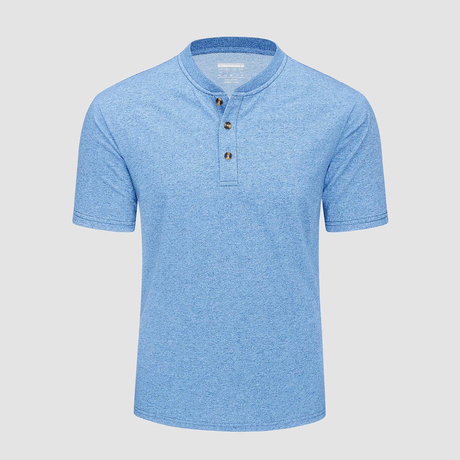 Men's Cotton Henley Shirt Casual Summer T-Shirt