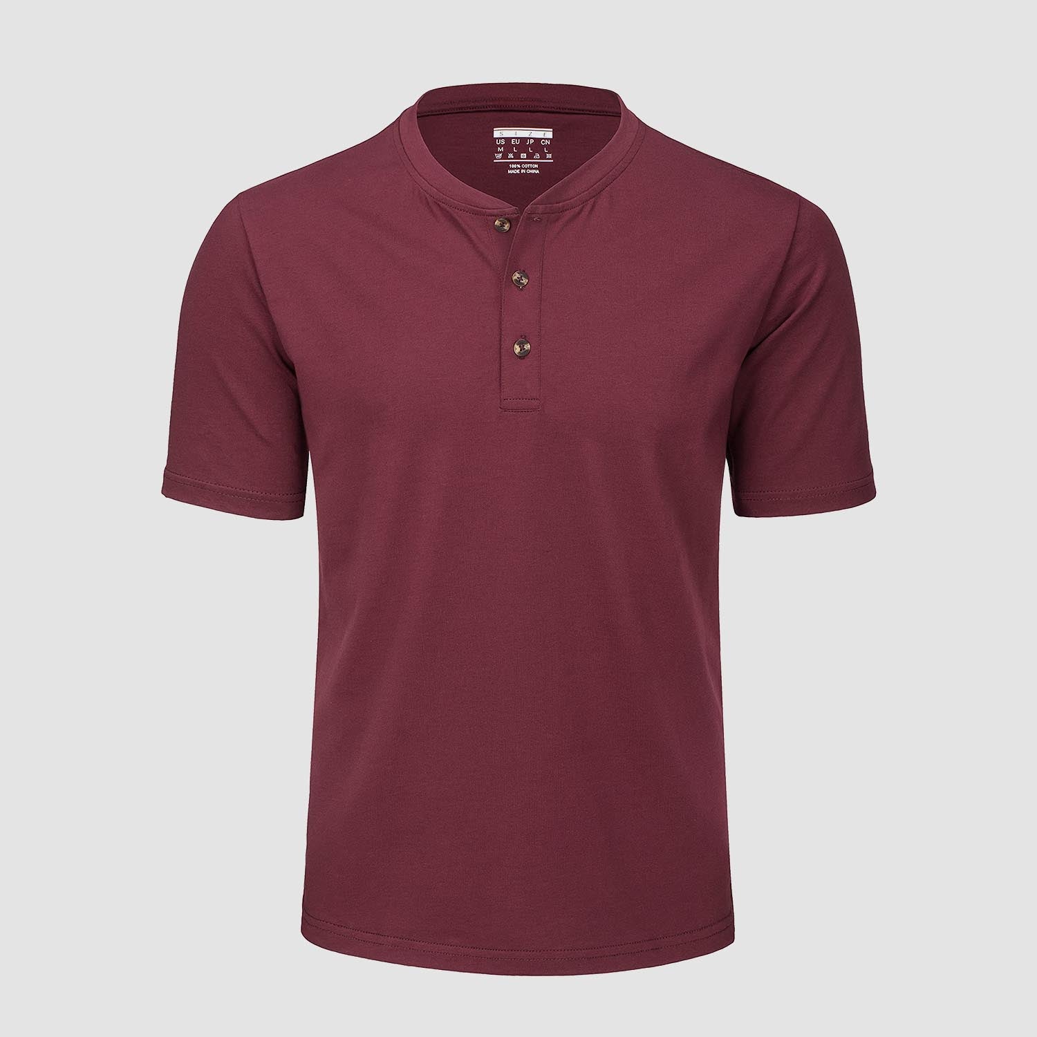 Men's Cotton Henley Shirt Casual Summer T-Shirt