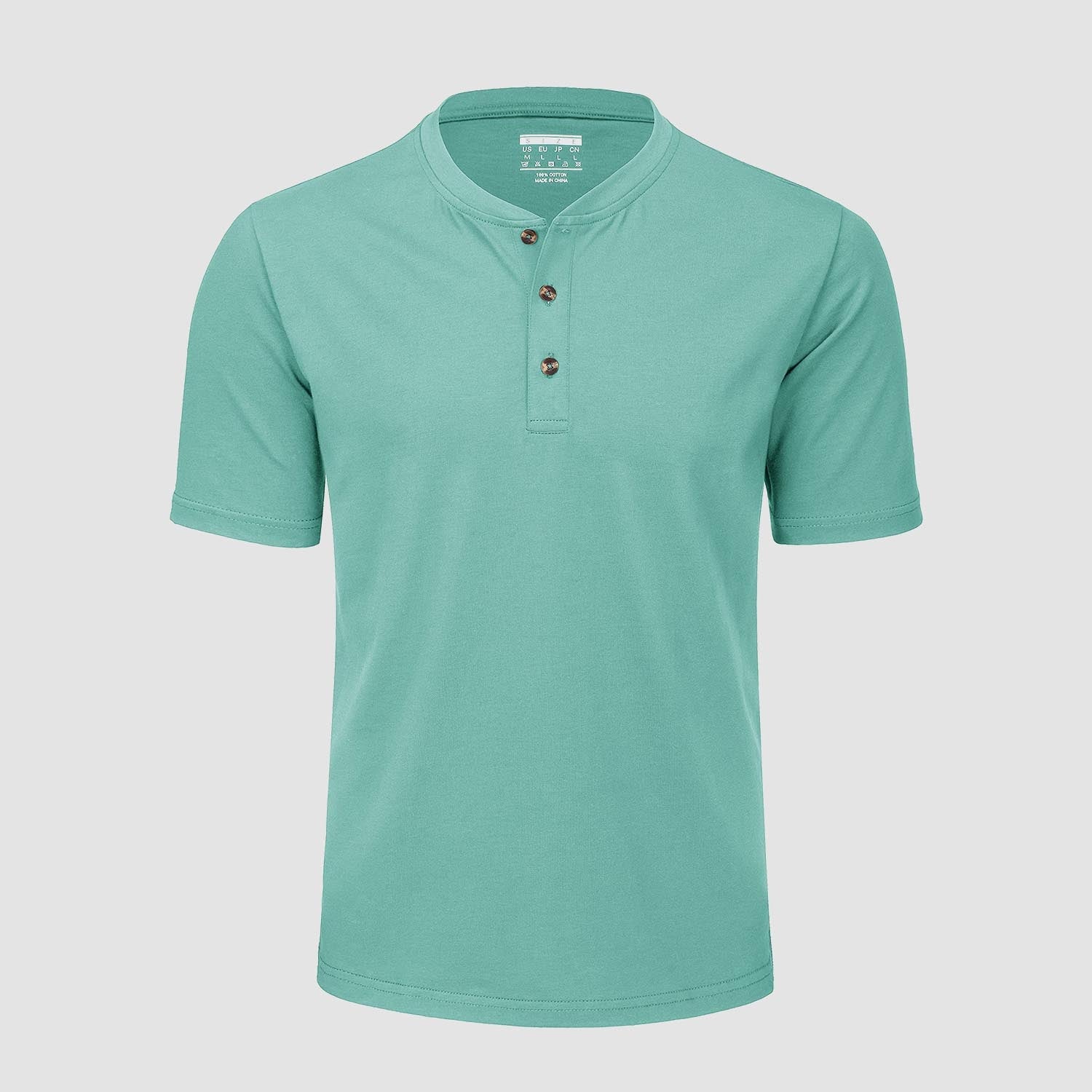 Men's Cotton Henley Shirt Casual Summer T-Shirt