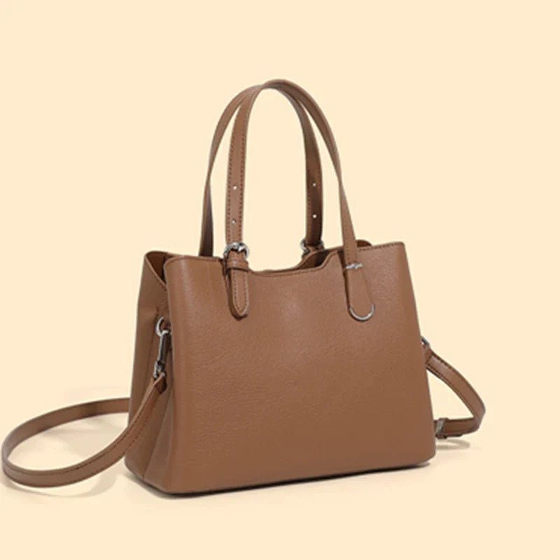 Aria™ - 3 Layers Genuine Cow Leather Shoulder Bag - veyora