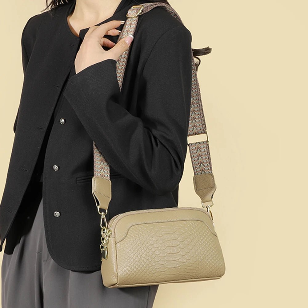 Olivia™ Elegant Allure | Croc - Pattern Mini Crossbody Bag - veyora