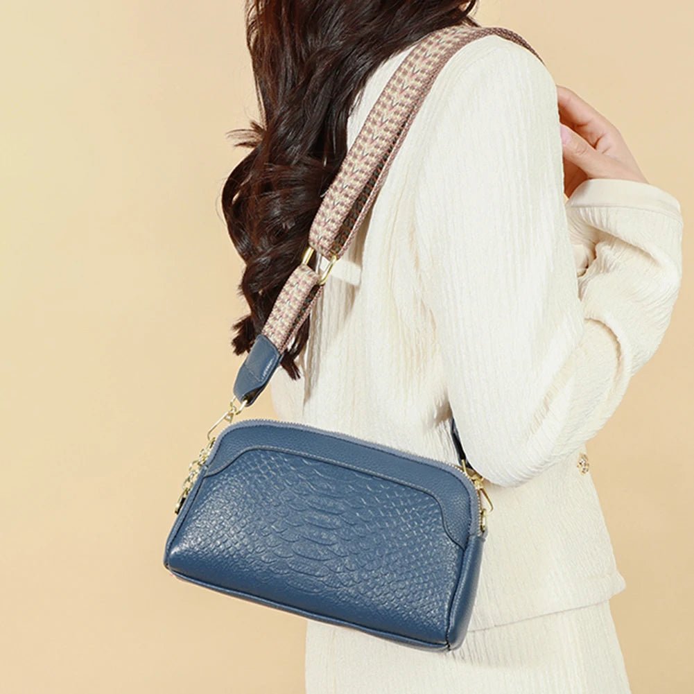 Olivia™ Elegant Allure | Croc - Pattern Mini Crossbody Bag - veyora