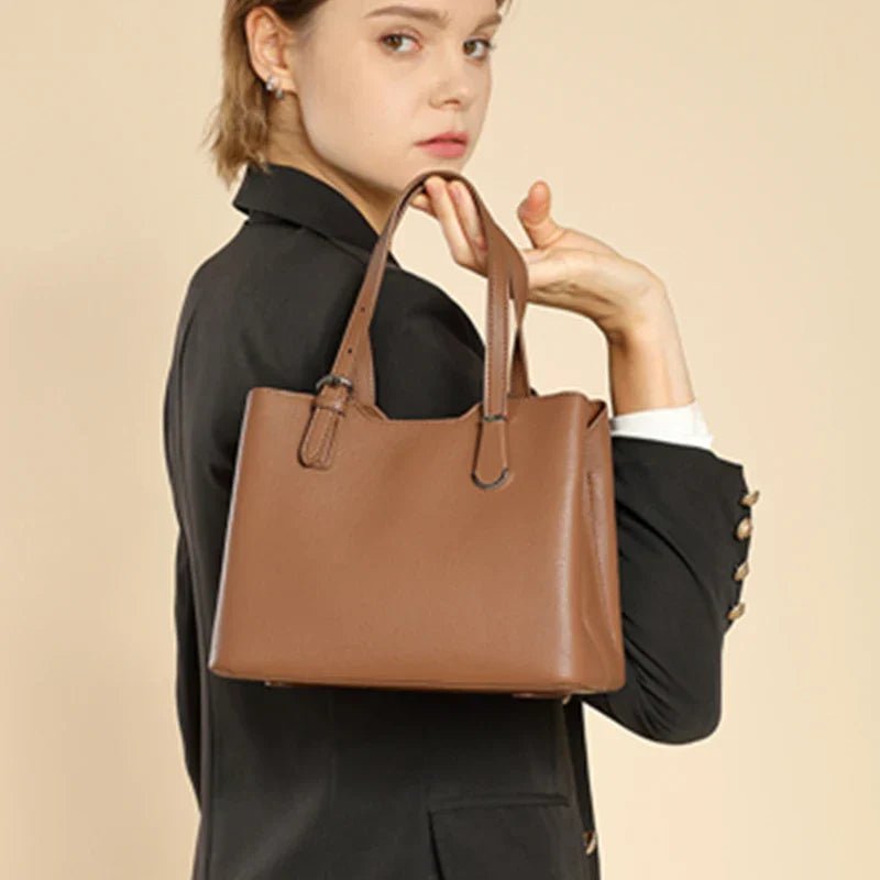 Aria™ - 3 Layers Genuine Cow Leather Shoulder Bag - veyora