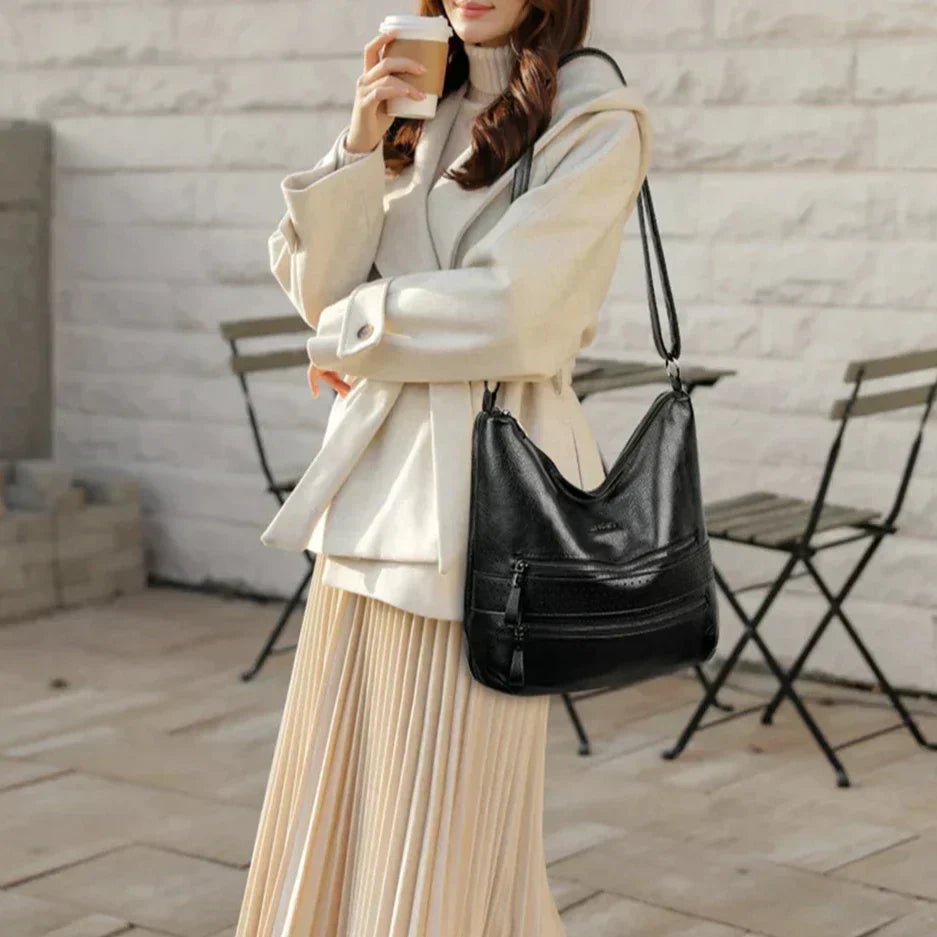 Ellie™ Double Charm | Multi Pocket Shoulder Bag - veyora