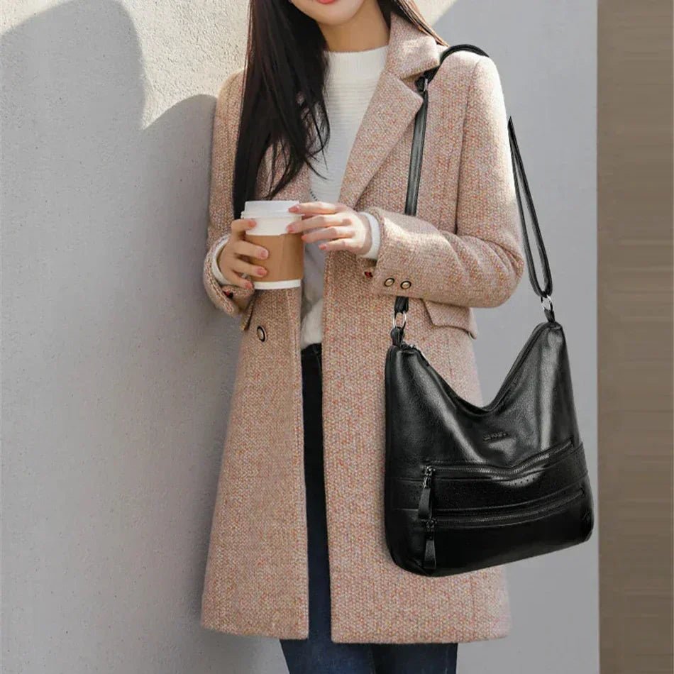 Ellie™ Double Charm | Multi Pocket Shoulder Bag - veyora