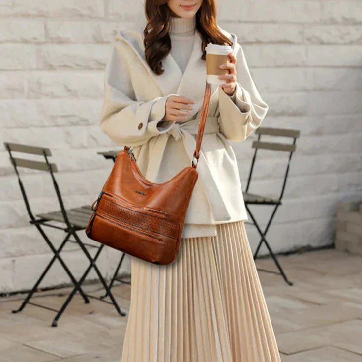 Ellie™ Double Charm | Multi Pocket Shoulder Bag - veyora