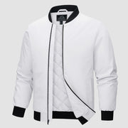 Men's Winter Bomber Jacket, Quilted & Windproof Zip-Up Coa
