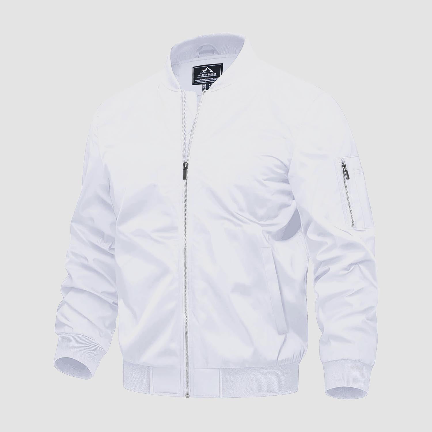 Men's Bomber Jacket, Quilted & Windproof with Pockets