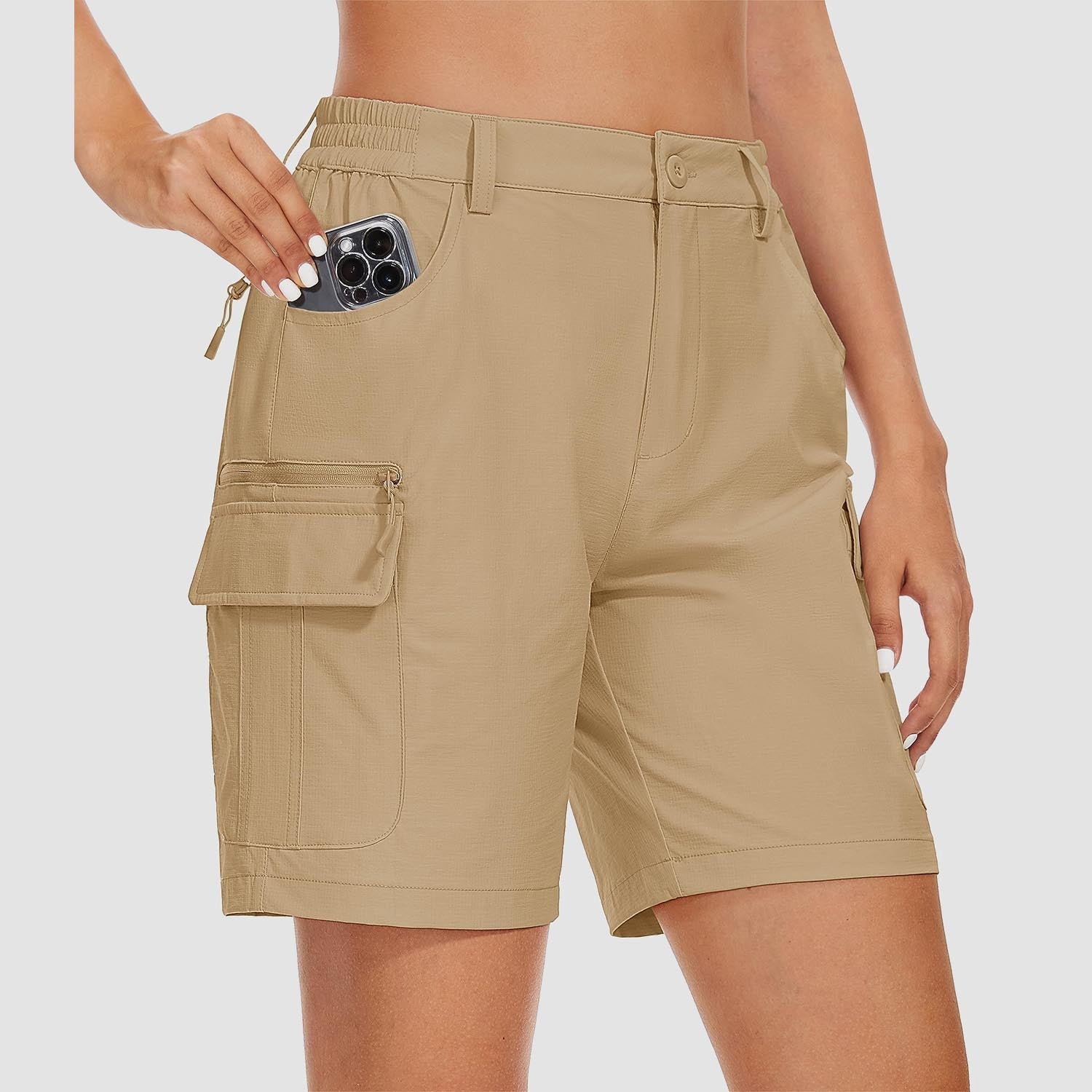 Women's Golf Shorts, Quick-Dry & Water-Resistant with 6 Pockets