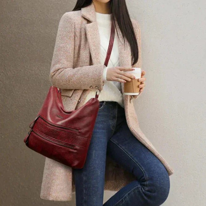 Ellie™ Double Charm | Multi Pocket Shoulder Bag - veyora