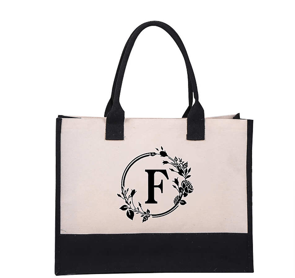 Harper™ - Letter Personalized Tote Bag - veyora