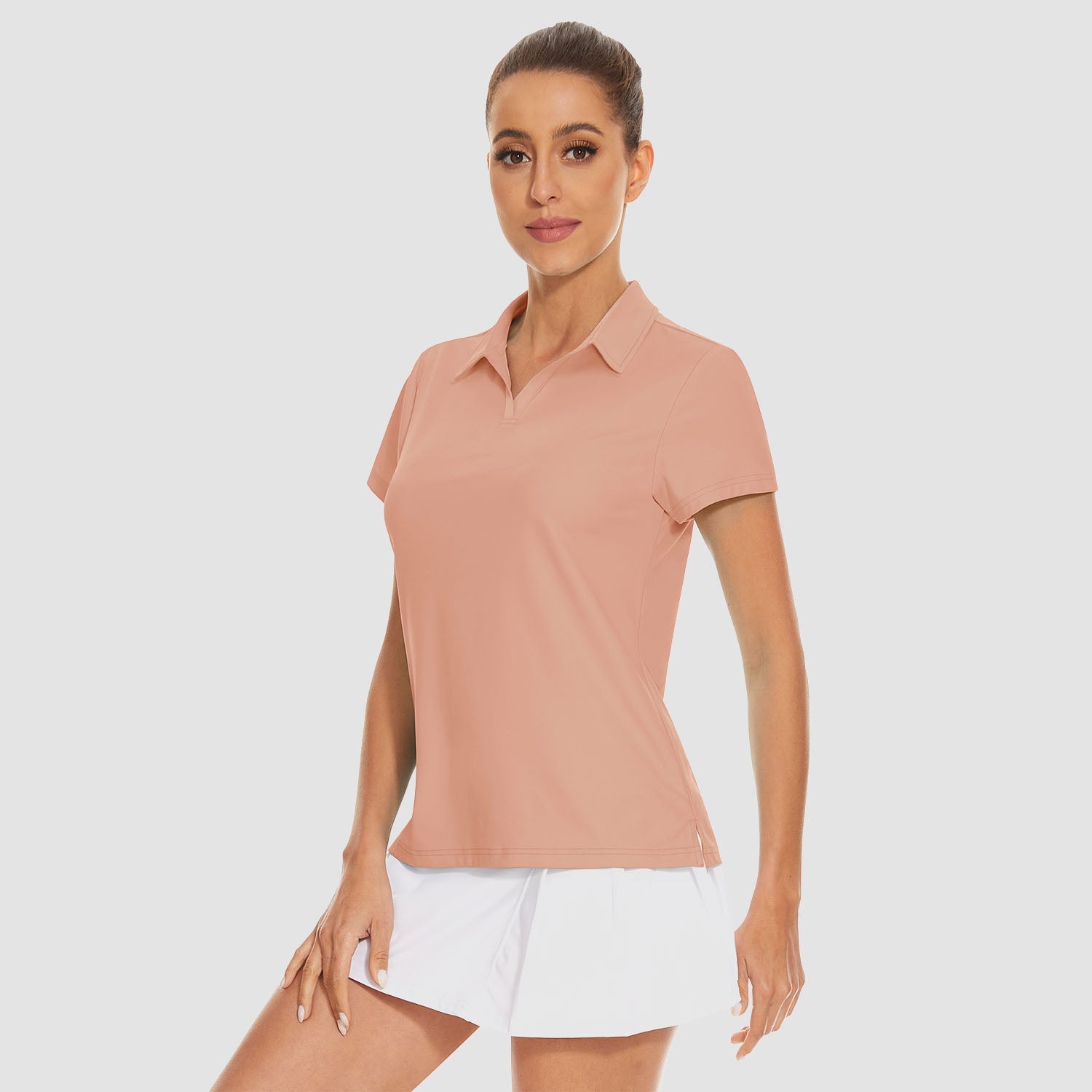 Women's V-Neck Golf Polo Shirt UPF 50+ Quick-Dry