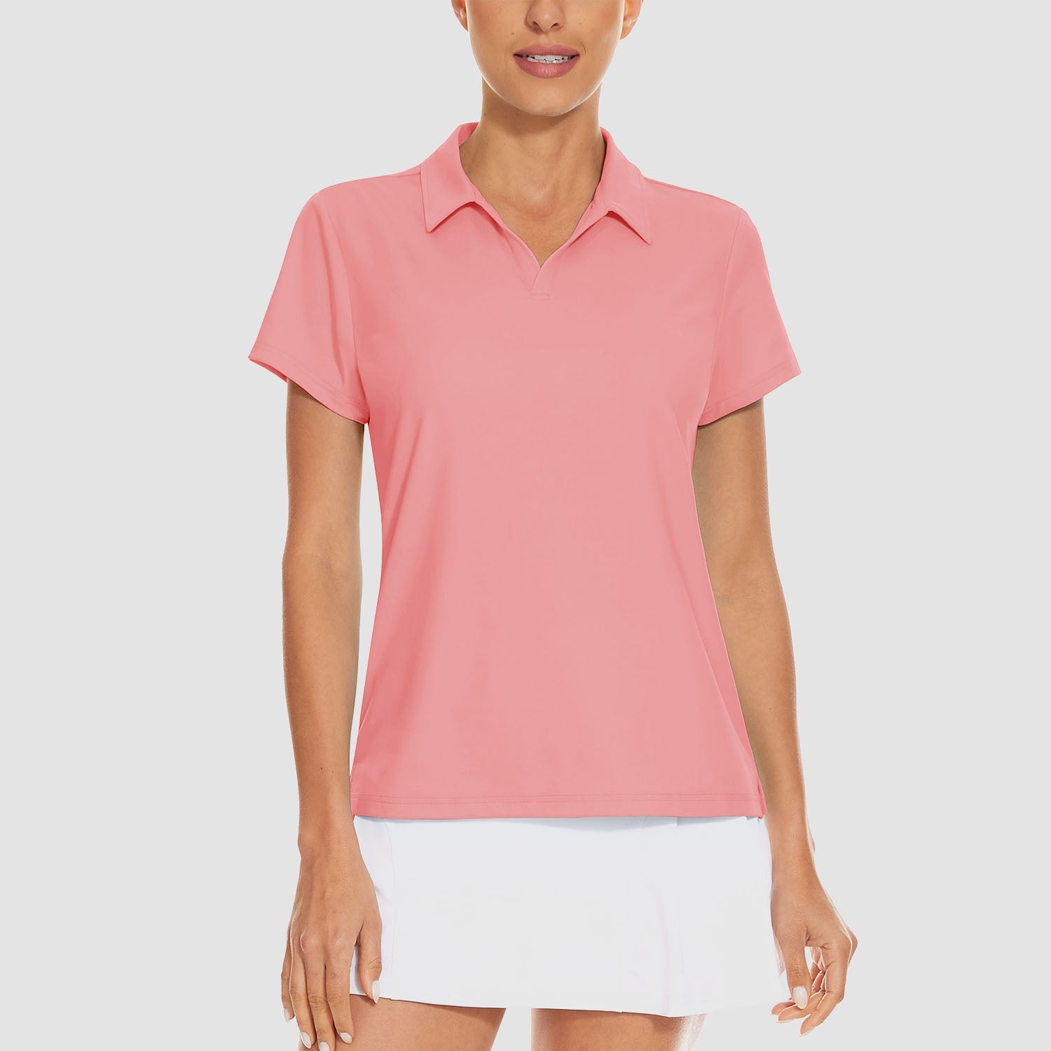 Women's V-Neck Golf Polo Shirt UPF 50+ Quick-Dry