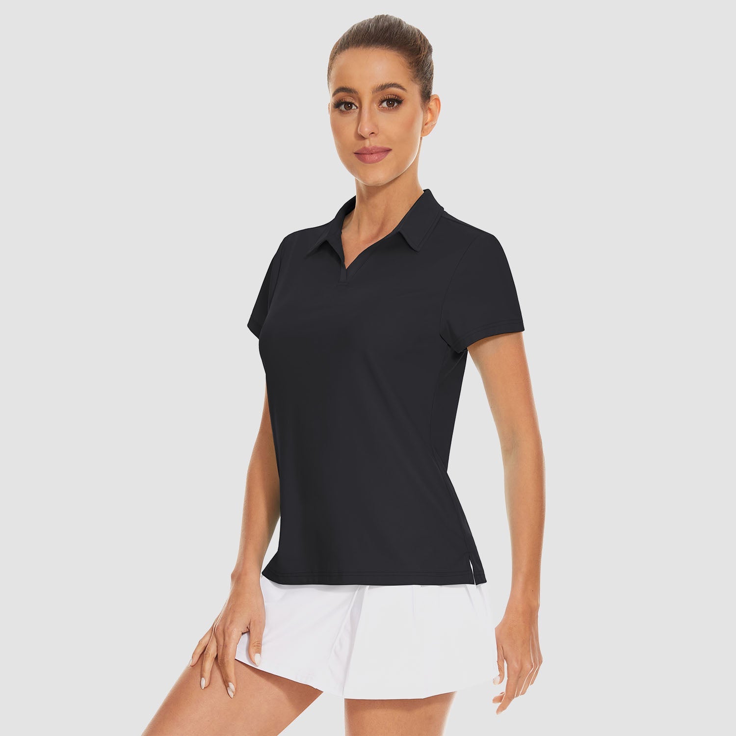 Women's V-Neck Golf Polo Shirt UPF 50+ Quick-Dry