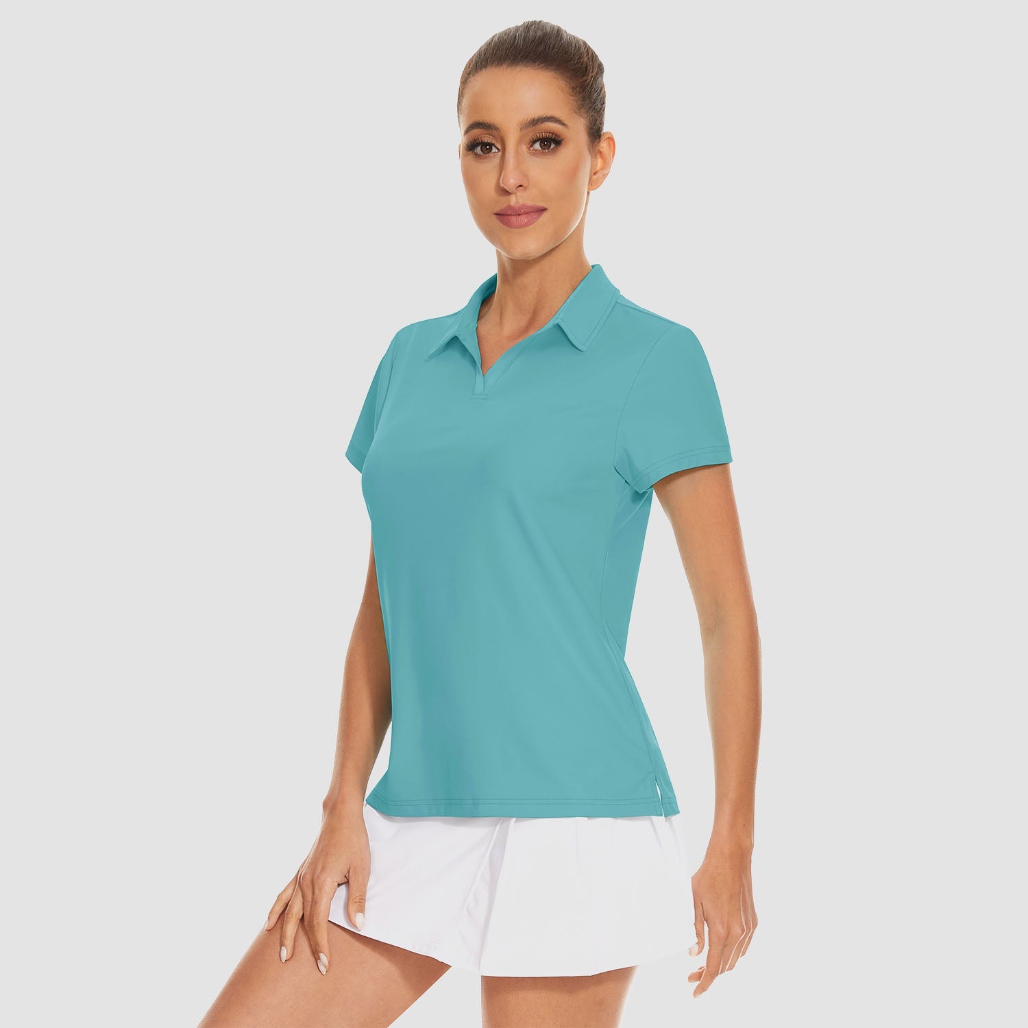 Women's V-Neck Golf Polo Shirt UPF 50+ Quick-Dry