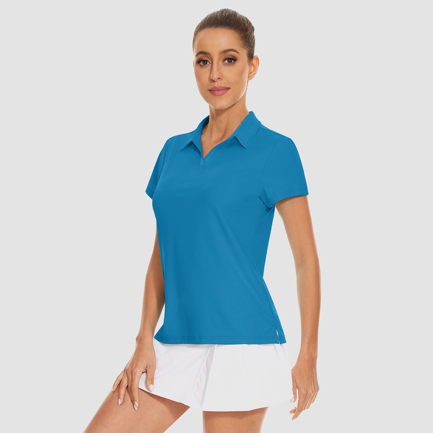 Women's V-Neck Golf Polo Shirt UPF 50+ Quick-Dry