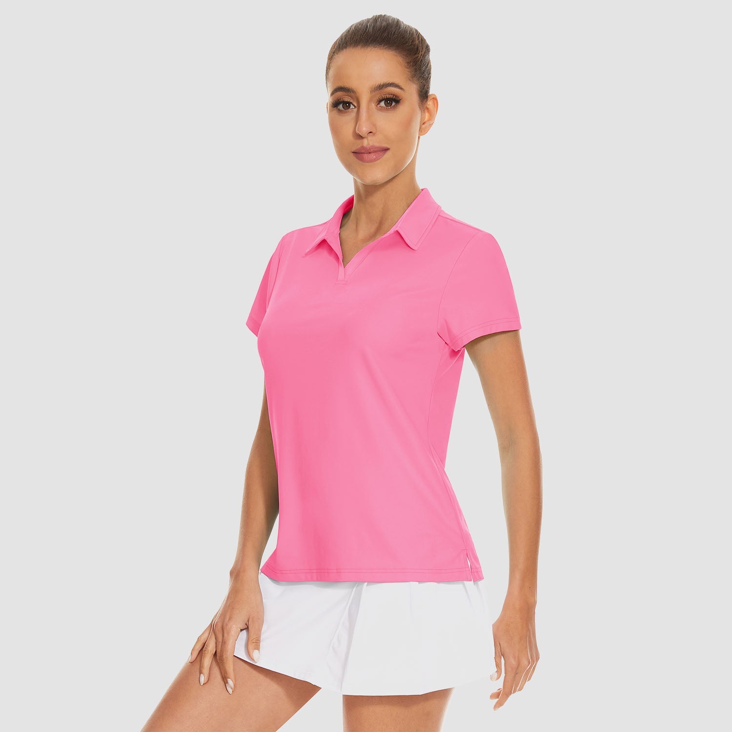 Women's V-Neck Golf Polo Shirt UPF 50+ Quick-Dry