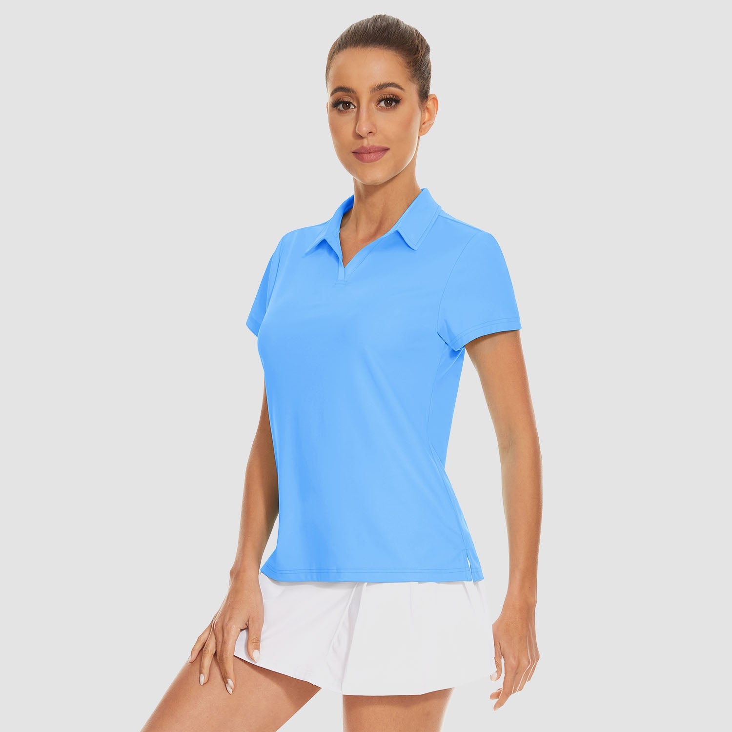 Women's V-Neck Golf Polo Shirt UPF 50+ Quick-Dry