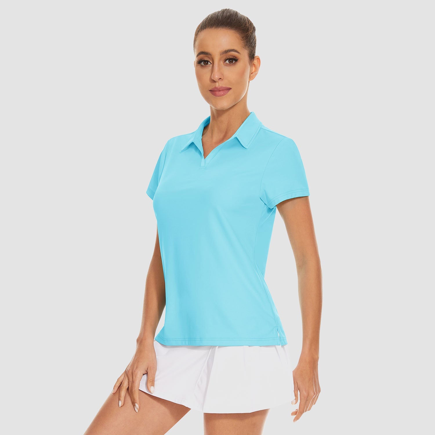 Women's V-Neck Golf Polo Shirt UPF 50+ Quick-Dry