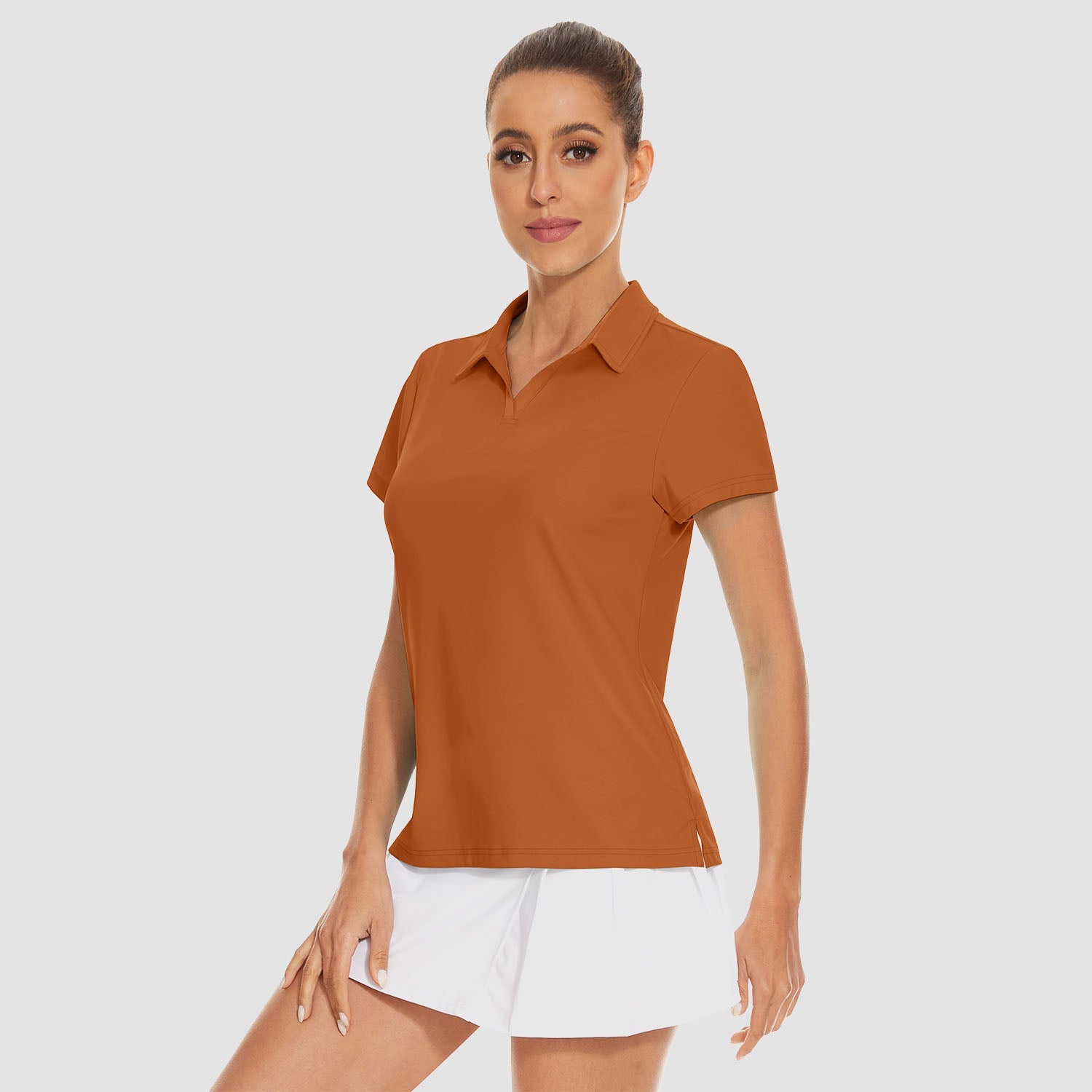 Women's V-Neck Golf Polo Shirt UPF 50+ Quick-Dry