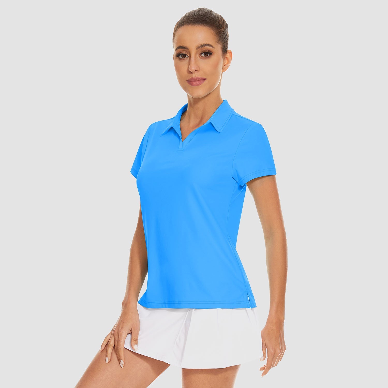 Women's V-Neck Golf Polo Shirt UPF 50+ Quick-Dry