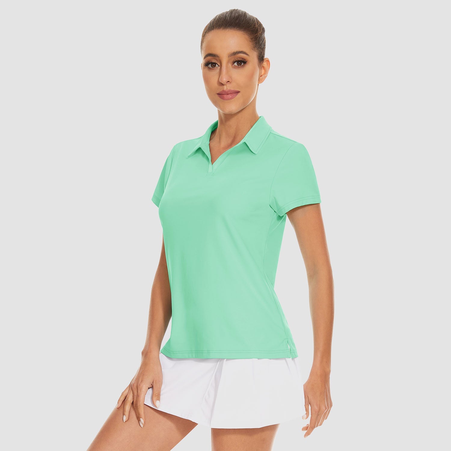 Women's V-Neck Golf Polo Shirt UPF 50+ Quick-Dry