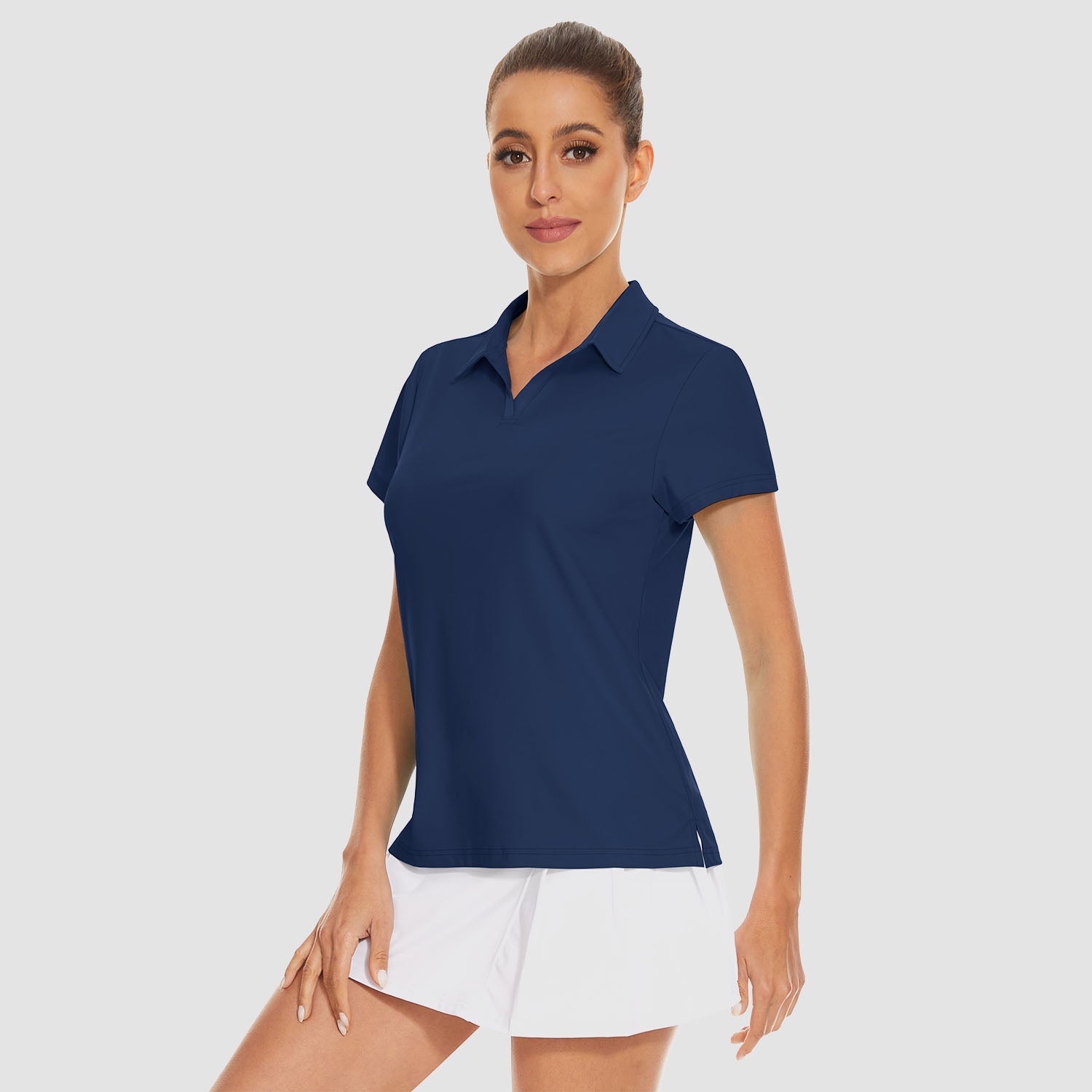 Women's V-Neck Golf Polo Shirt UPF 50+ Quick-Dry