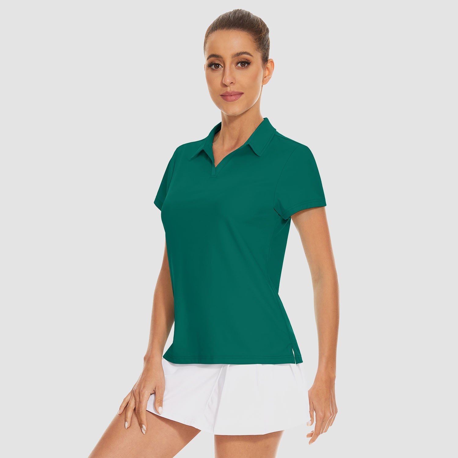 Women's V-Neck Golf Polo Shirt UPF 50+ Quick-Dry