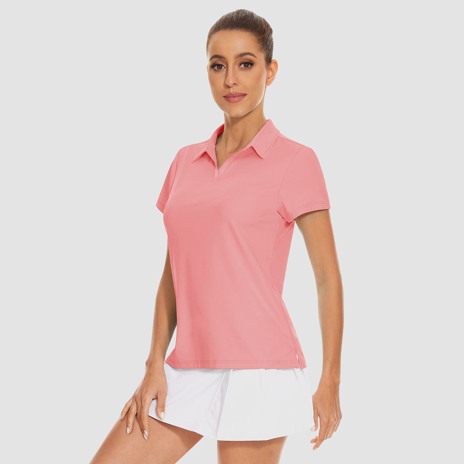 Women's V-Neck Golf Polo Shirt UPF 50+ Quick-Dry