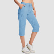Women's Lightweight Water-Resistant Hiking Capris with 5 Pockets