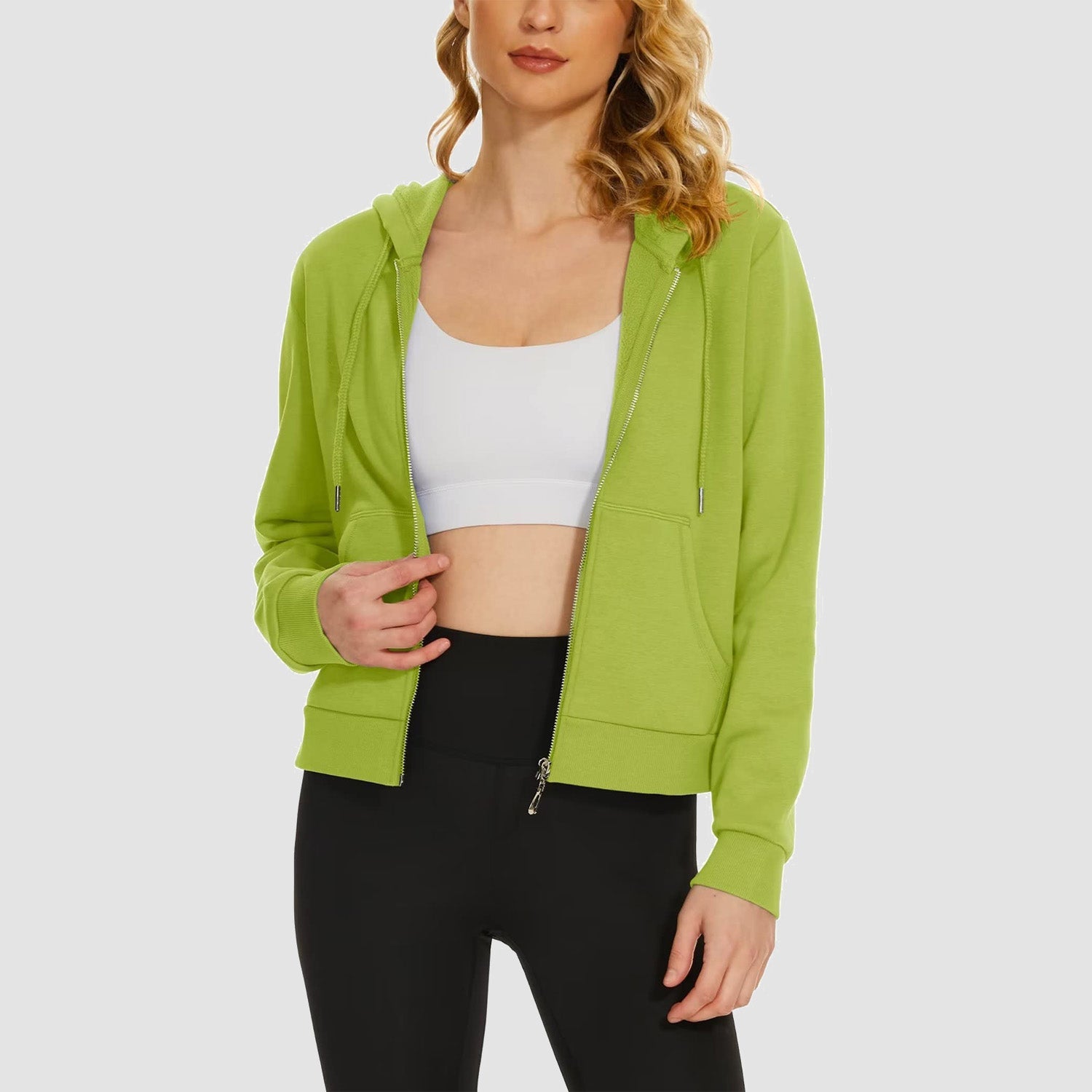 Women's Bomber Hoodie - Fleece-Lined & Full Zip Winter