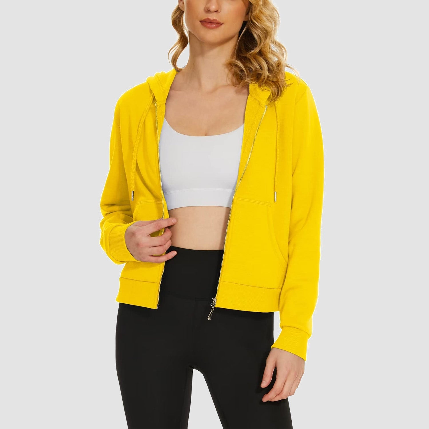 Women's Bomber Hoodie - Fleece-Lined & Full Zip Winter