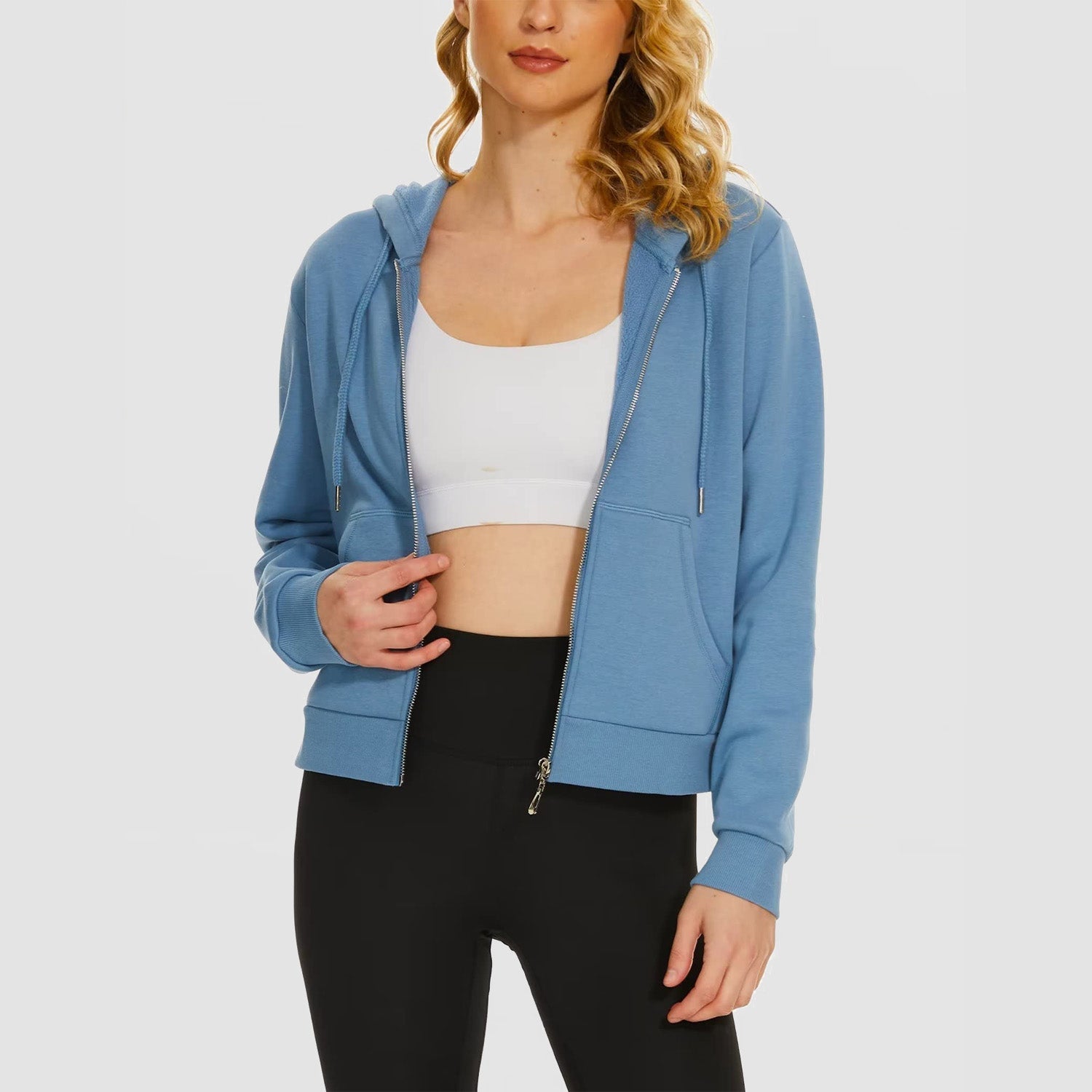 Women's Bomber Hoodie - Fleece-Lined & Full Zip Winter