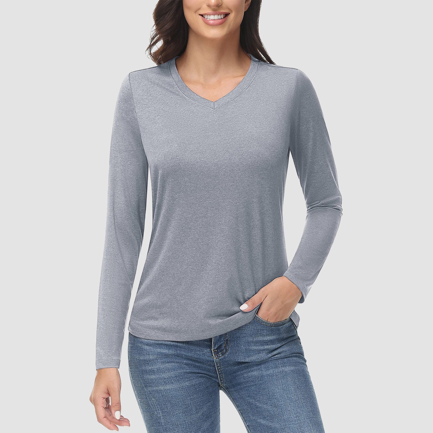 Women's UPF 50+ Shirt - Quick Dry V-Neck Hiking Tee