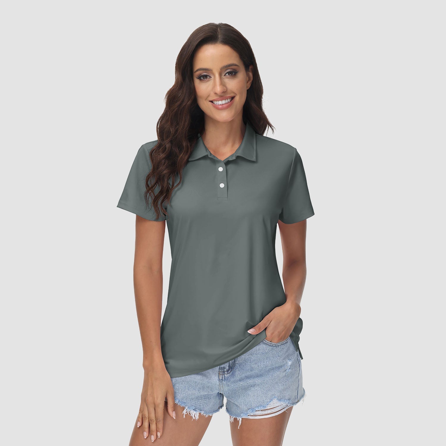 Women's UPF 50+ Sun Protection Polo Shirt, Quick-Dry