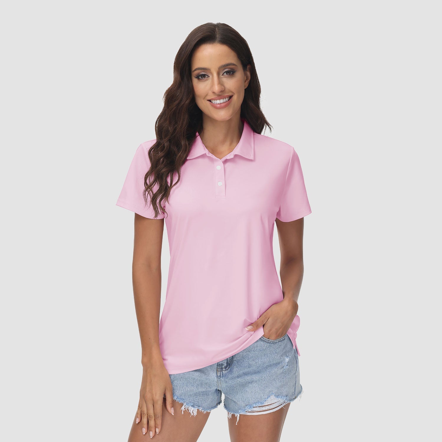 Women's UPF 50+ Sun Protection Polo Shirt, Quick-Dry