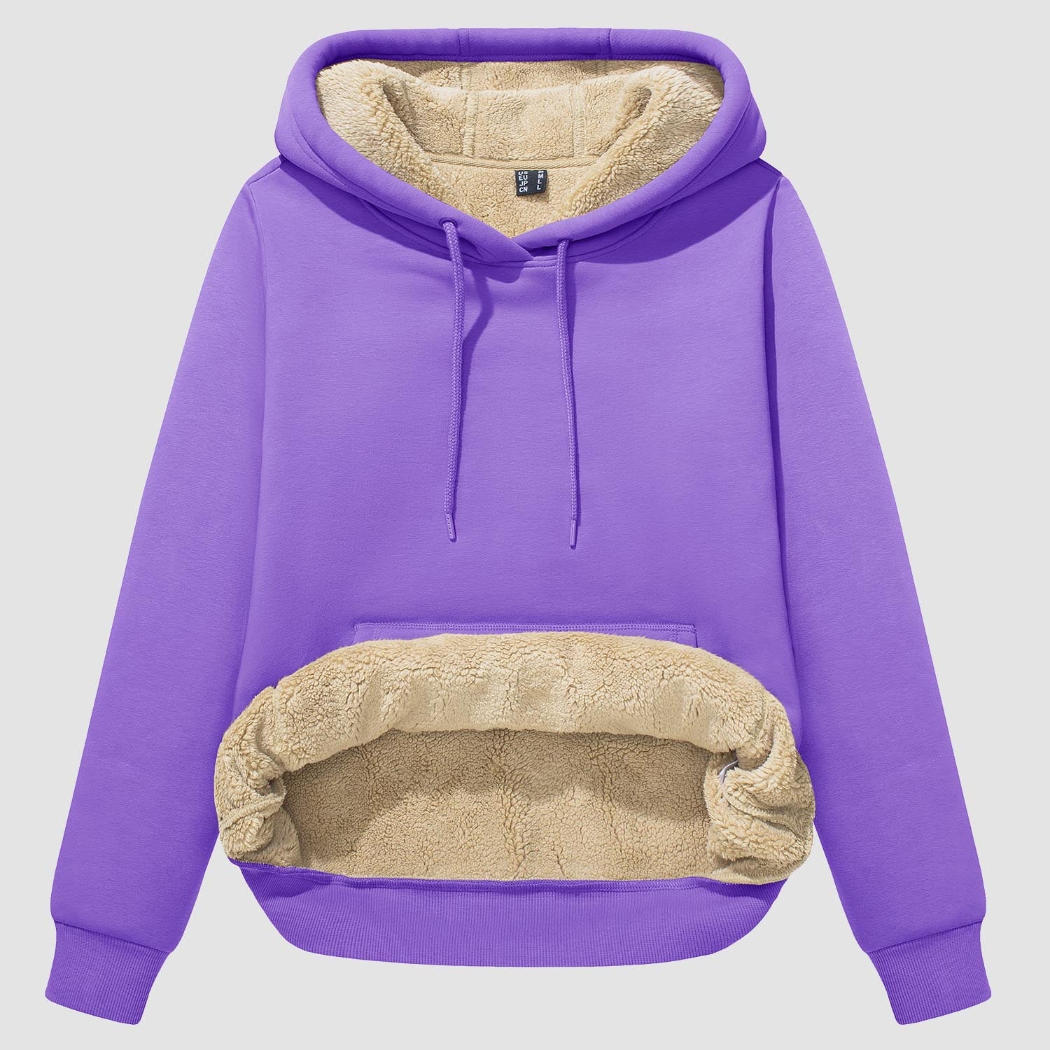 Women's Sherpa Hoodie - Fleece Lined & Kangaroo Pocket