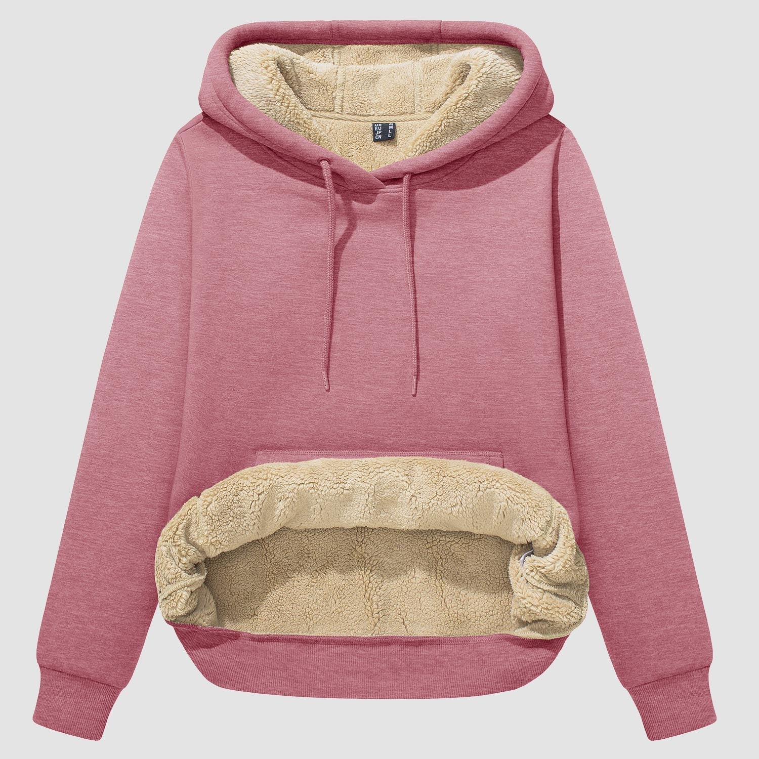 Women's Sherpa Hoodie - Fleece Lined & Kangaroo Pocket
