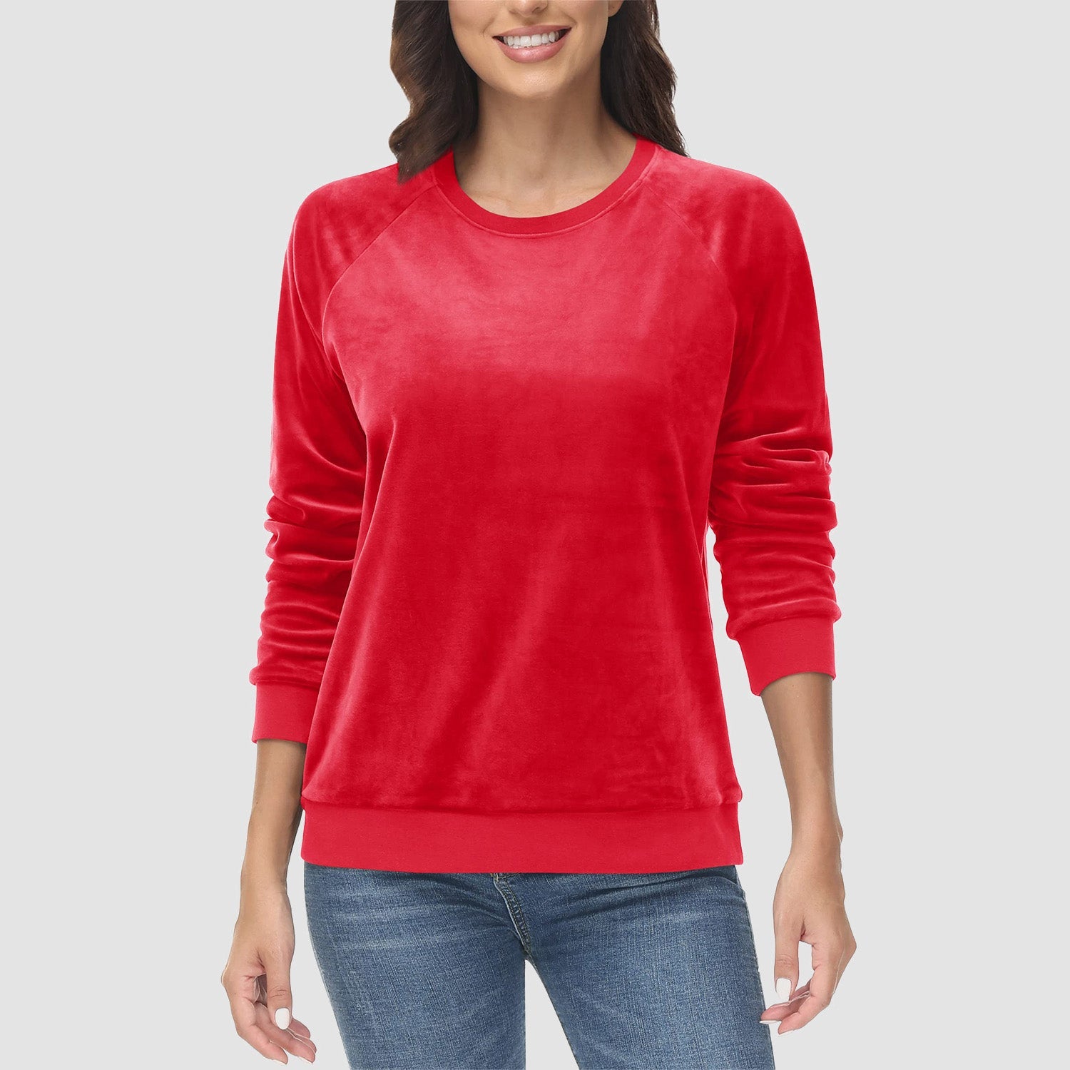 Women's Fleece Sweatshirt - Crewneck & Long Sleeve