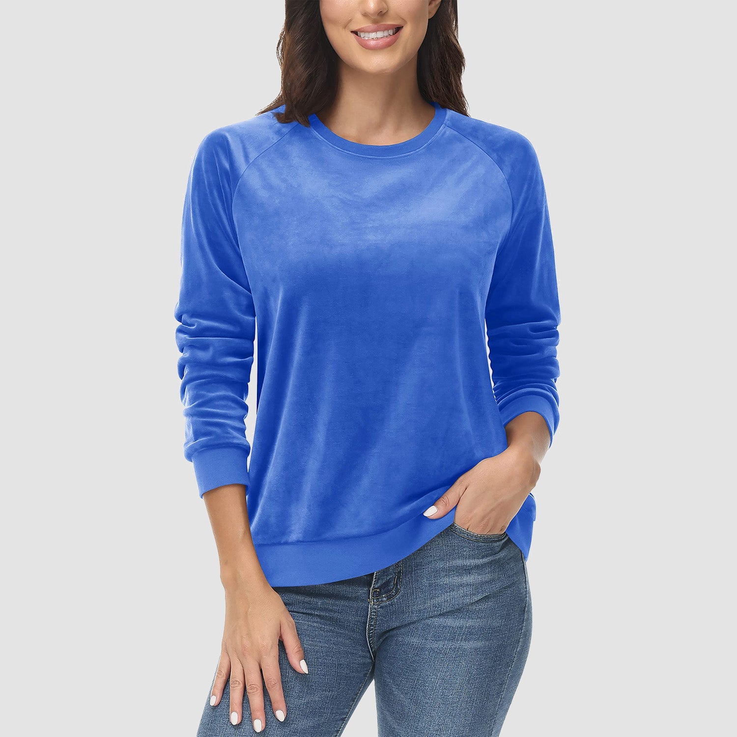 Women's Fleece Sweatshirt - Crewneck & Long Sleeve