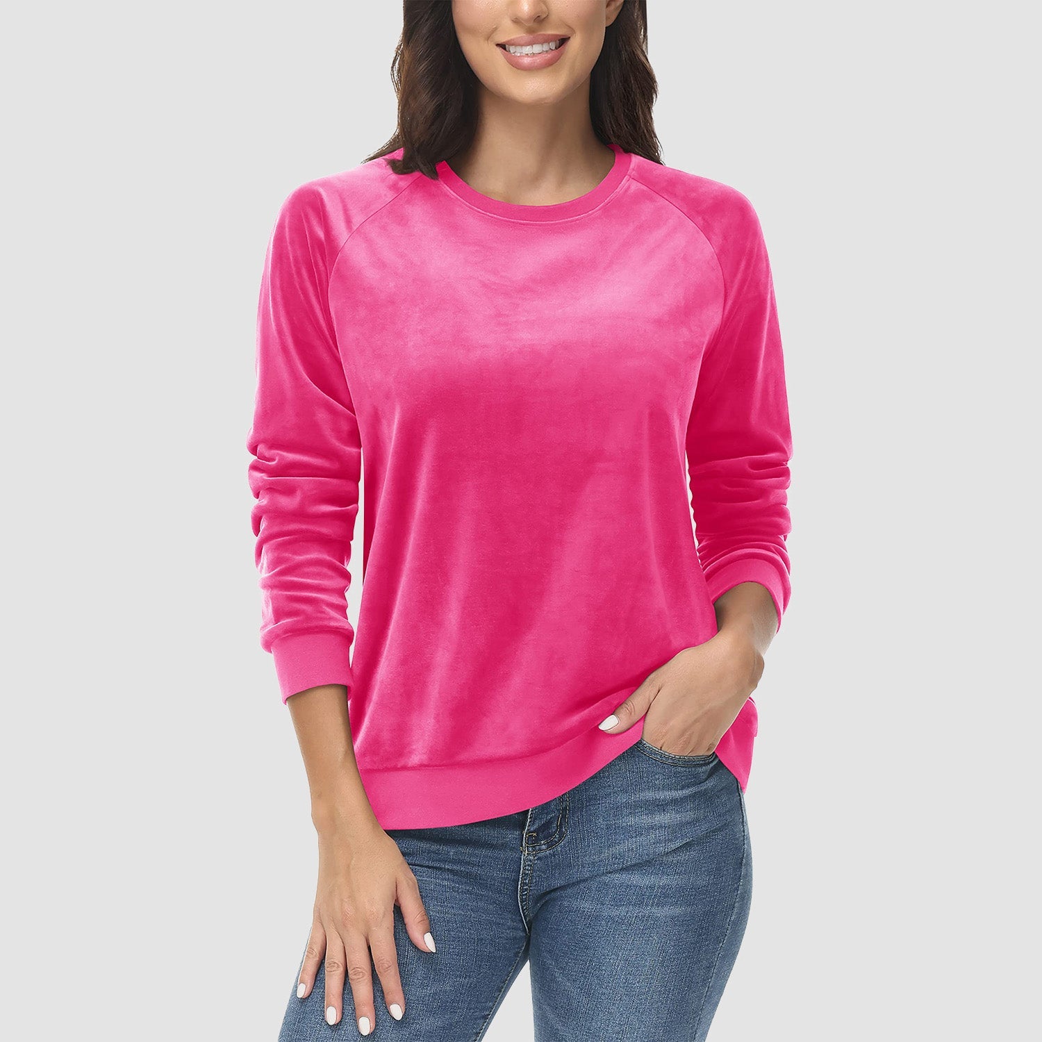 Women's Fleece Sweatshirt - Crewneck & Long Sleeve