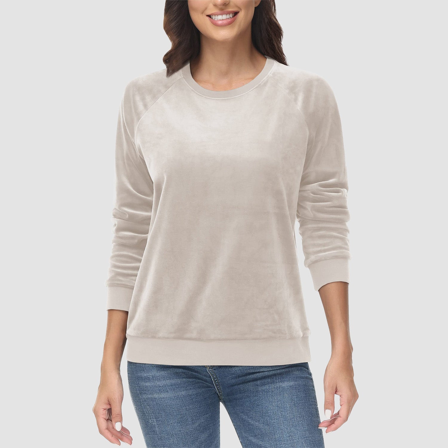 Women's Fleece Sweatshirt - Crewneck & Long Sleeve