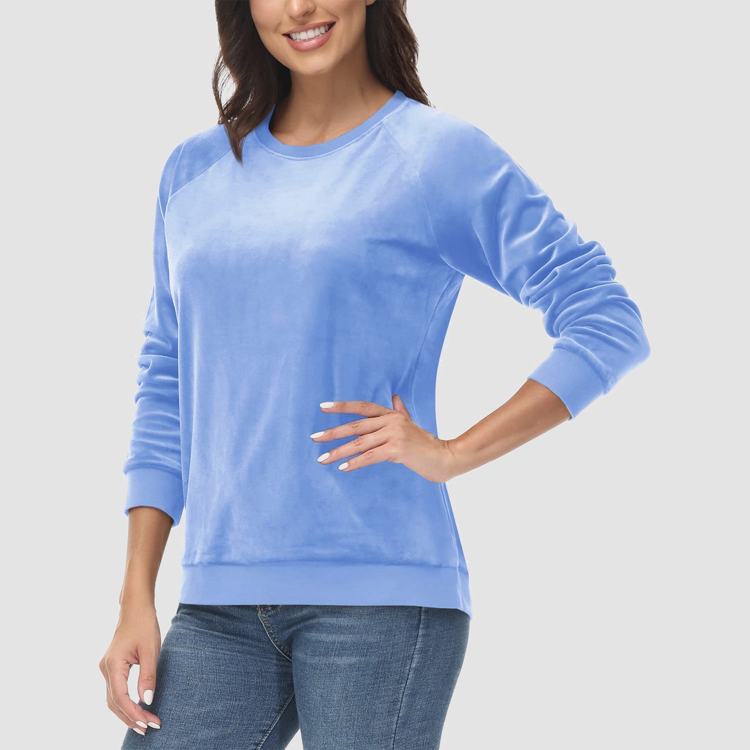Women's Fleece Sweatshirt - Crewneck & Long Sleeve