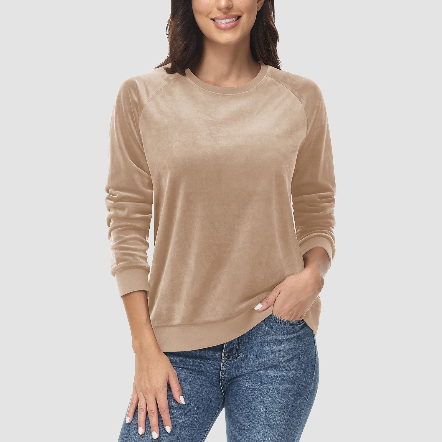 Women's Fleece Sweatshirt - Crewneck & Long Sleeve