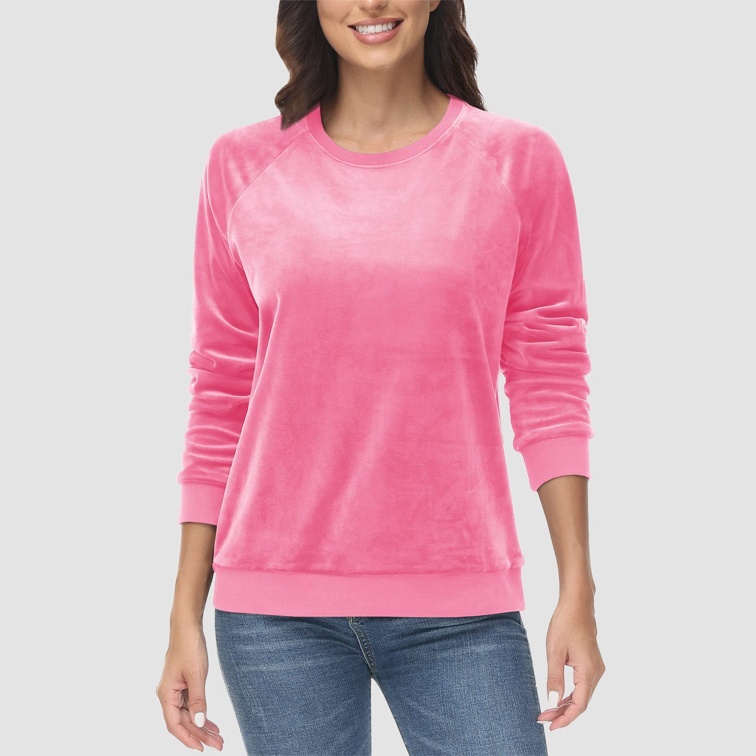 Women's Fleece Sweatshirt - Crewneck & Long Sleeve