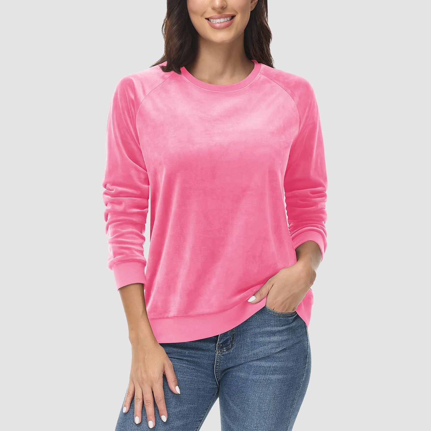 Women's Fleece Sweatshirt - Crewneck & Long Sleeve