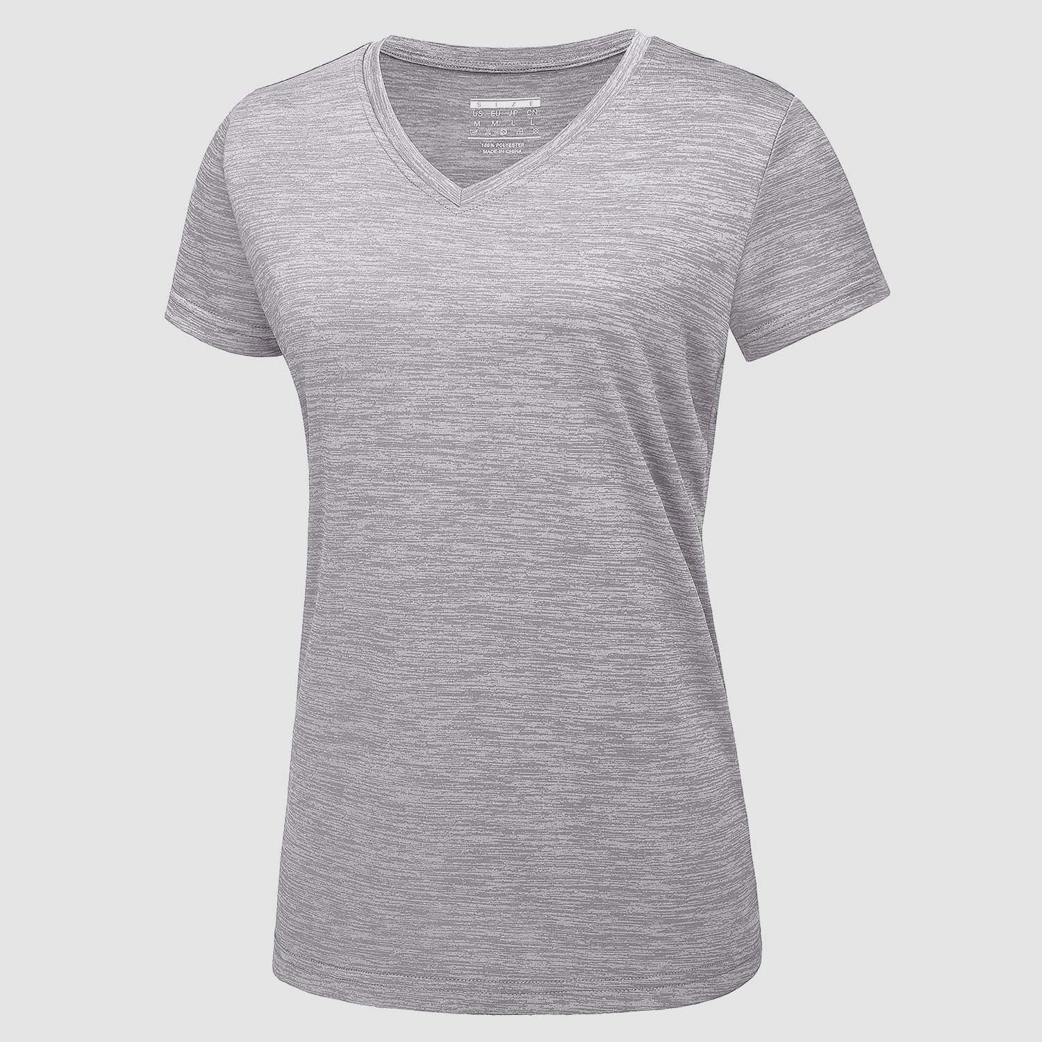Women's V-Neck Quick-Dry Moisture-Wicking Athletic Shirt